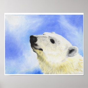 Impresión de oso polar 11"x14"