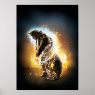 Impresión de "oso" tema nativo americano