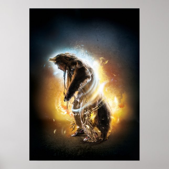 Impresión de "oso" tema nativo americano (Frente)