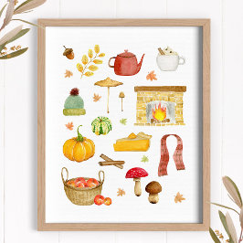 Impresión de otoño - decoración de arte en la pare