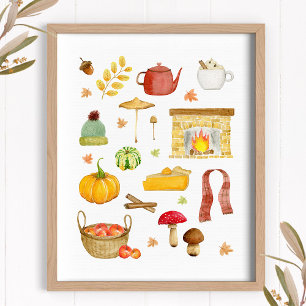 Impresión de otoño - decoración de arte en la pare