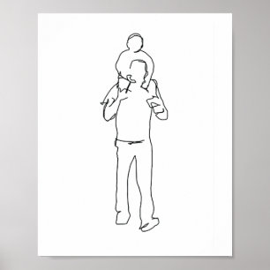 Impresión de padre e hijo, regalos de padre de hi