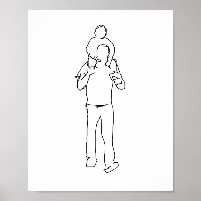 Impresión de padre e hijo, regalos de padre de hij (Frente)