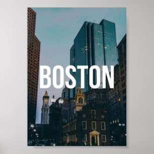 Impresión de paisaje urbano vintage de Boston - Ar