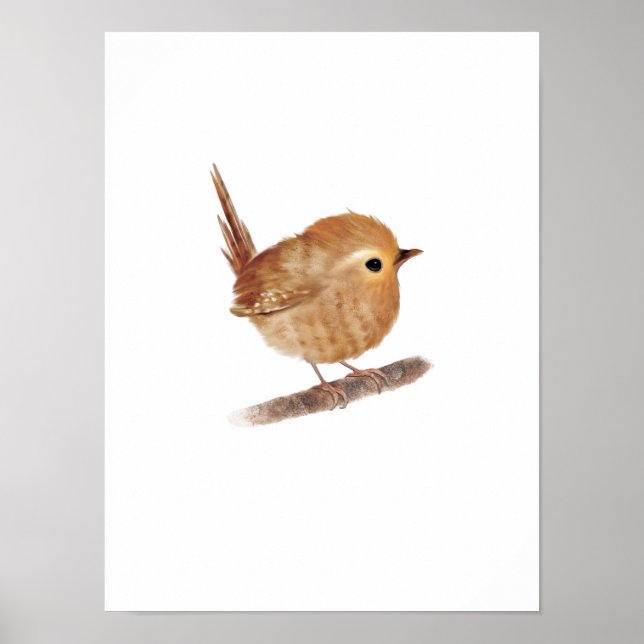 Impresión de pájaro de Wren (Frente)