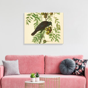 Impresión de pájaro Grackle púrpura de Audubon Vin