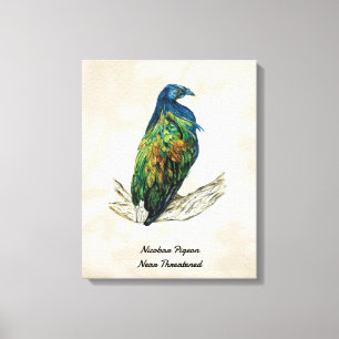 Impresión de pájaro pintado a mano en lienzo