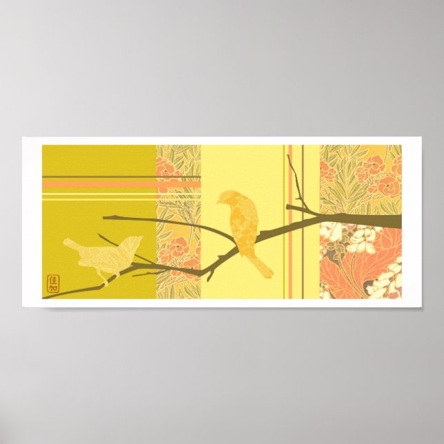 Impresión de pájaros "Amor A Primera Vista" (Frente)