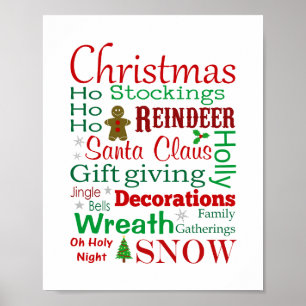 Impresión de palabras de Navidad