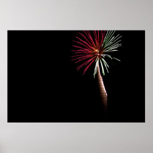 Impresión de palma roja y verde