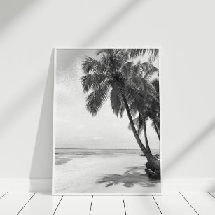 Impresión de palma y playa