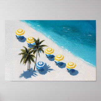 Impresión de paraguas de playa tropical: Verano co