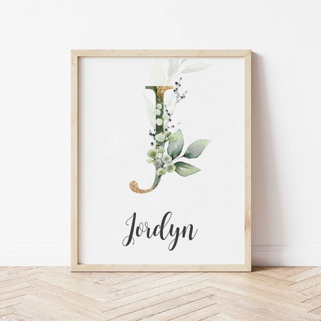Impresión de pared con monograma de letra J para v (Subido por el creador)