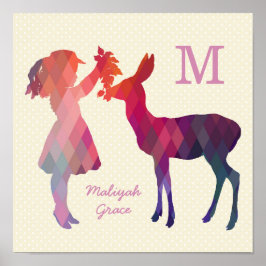 Impresión de pared de Chica y guardería de venado