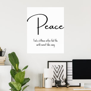 Impresión de pared de cita inspiradora de paz