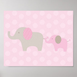 Impresión de pared de guardería de tazas rosadas p