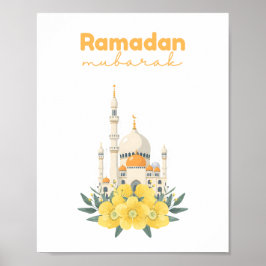 Impresión de pared de mezquita Ramadan Mubarak