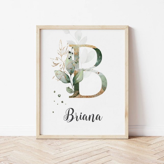 Impresión de pared de monograma de letra B vegetac (Subido por el creador)