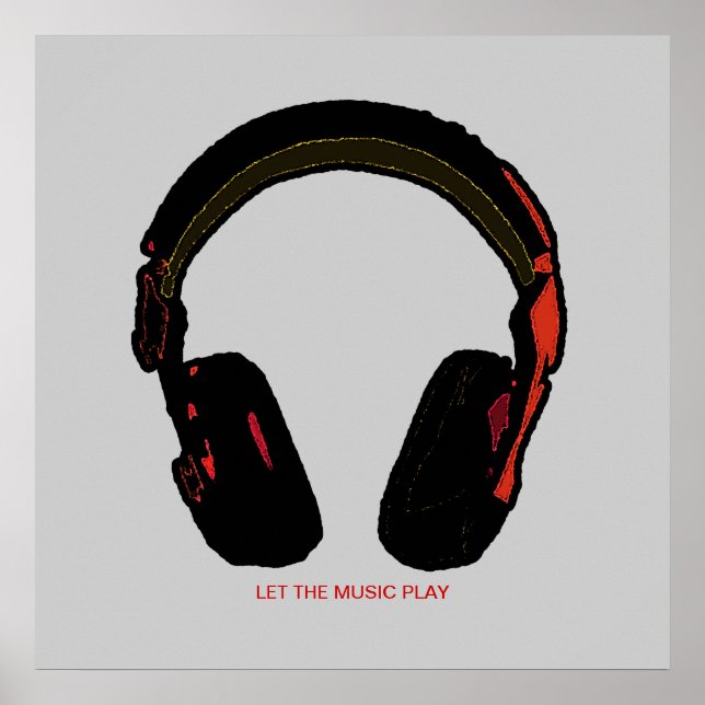 impresión de pared de música para auriculares dj (Frente)