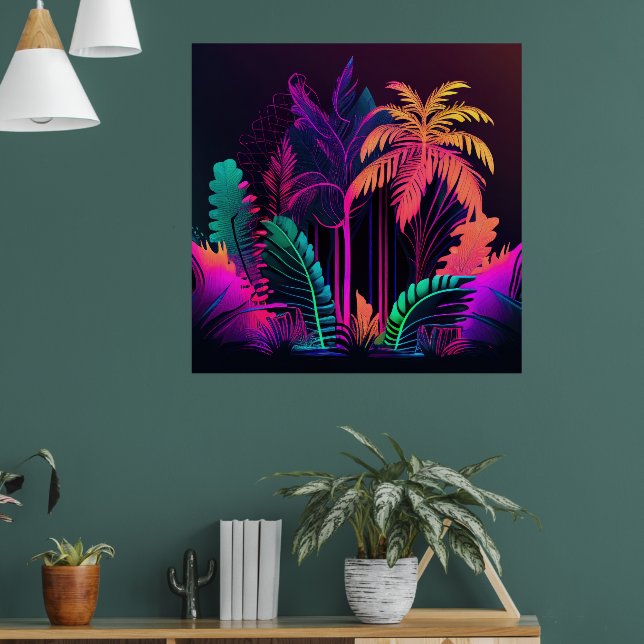 Impresión de pared de palmeras tropicales brillant (Salón 1)