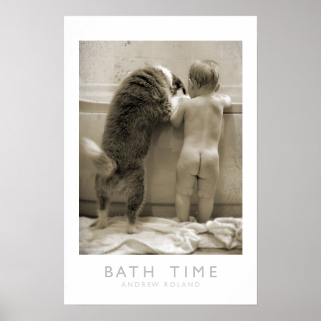 Impresión de pared de tiempo de baño (Frente)