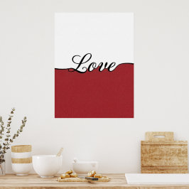 Impresión de pared minimalista de amor en cursiva 