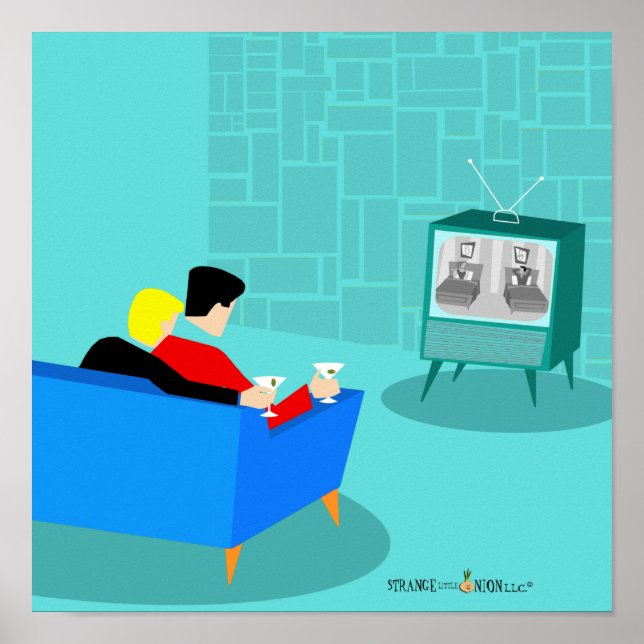 Impresión de parejas gay retro, papel Poster de va (Frente)