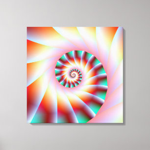 Impresión de pasos de espiral rosa y turquesa roja