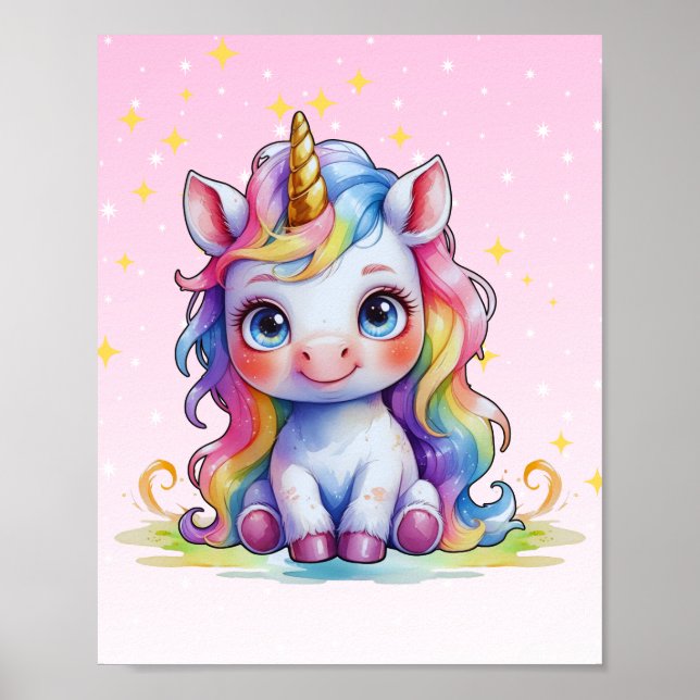 Impresión de Pastel Baby Unicorn (Frente)