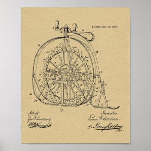 Impresión de patente de bicicleta de ruedas de hie