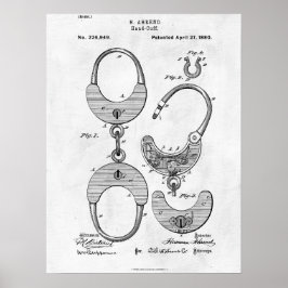 Impresión de patente de esposas 1880