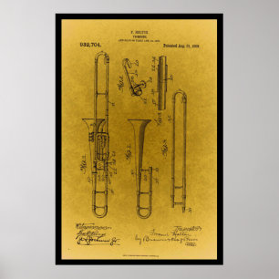 Impresión de patente de trombona de diseño de cose