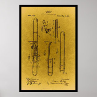 Impresión de patente de trombona de diseño de cose