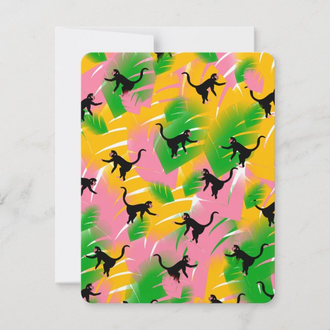 Impresión de patrón de mono vintage (Anverso)