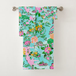 Impresión de patrón de Palm Beach Preppy Map de Fl