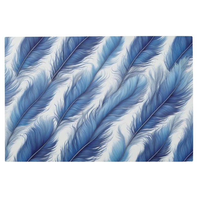 Impresión de patrones de plumas azules (Anverso)