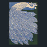 Impresión de pavo real de estilo Art Nouveau vinta<br><div class="desc">Un asombroso pavo real de estilo Art Nouveau,  retro poster. Poster Art Nouveau de estilo retro con pavo real azul sobre fondo negro. Artista: Will H. Bradley.</div>