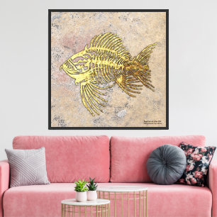 Impresión de peces fósiles