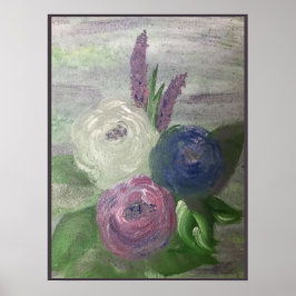 Impresión de Peonías y Malvarrosas, Póster