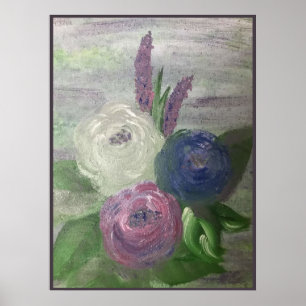 Impresión de Peonías y Malvarrosas, Póster