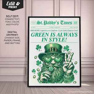 Impresión de periódico de moda St. Patricks Wall A