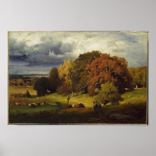 Impresión de pernos de otoño de George Inness (Frente)