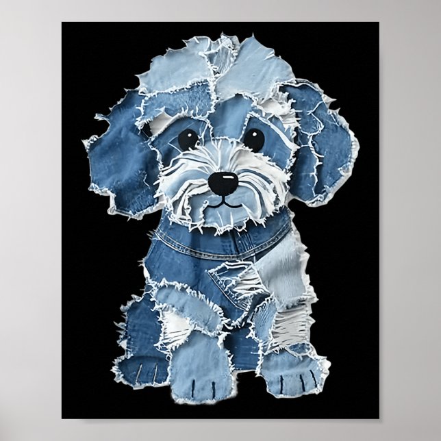 Impresión de perros animales por denim difamación  (Frente)