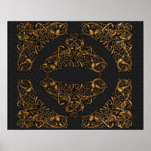 Impresión de perros dorados