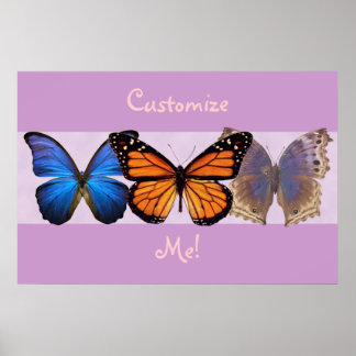 Impresión de Personalizables de mariposas de tres 