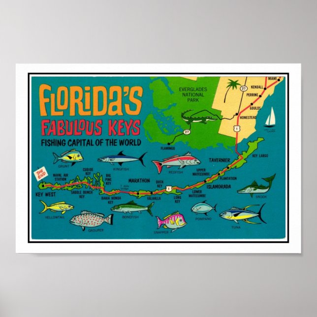 Impresión de pescado de Florida Keys (Frente)