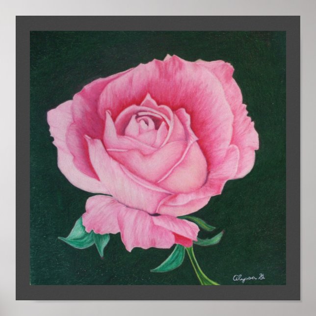 Impresión de Petals rosa de 12" x 12" (Frente)