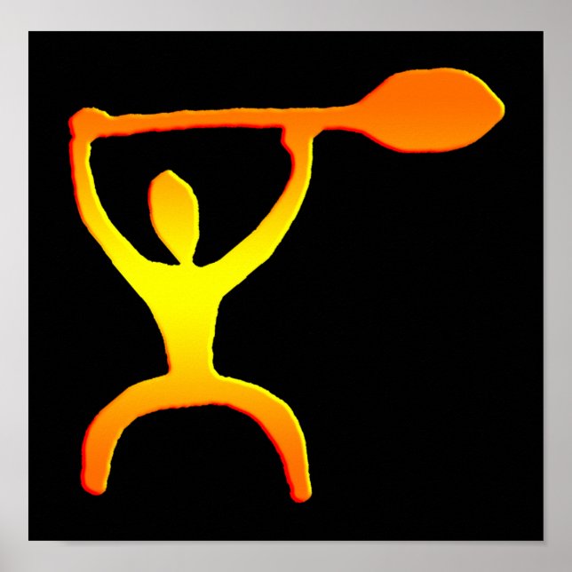 Impresión de petroglifos de hombre de almidón hawa (Frente)