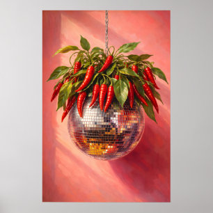 Impresión de Pimiento Disco, Arte de Pared de Coci
