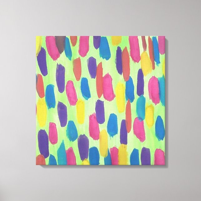 Impresión de pinceles verdes de impresión de lienz (Anverso)